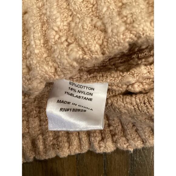 L'Academie Marianna Hewitt Imani Boucle Knit Pullover Crop Sweater Beige XS - Picture 3 of 8